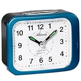 Atlanta 1583/5 Wecker Quarz analog blau schwarz leise ohne Ticken Licht Snooze