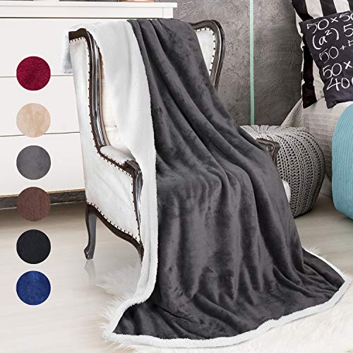 Catalonia Mink Fleece Blanket, Reversible Sherpa Throw Large for Sofa Bed, Super Soft All Season Com Catalonia Mink Fleece Blanket, Reversible Sherpa Throw Large for Sofa Bed, Super Soft All Season Com