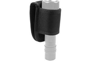 MIOYOOW Custodia Torcia a cintura, tasca tattica, custodia per torcia elettrica con parte superiore aperta per campeggio escursionismo di emergenza, Nero