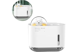 PLUSHCEWT 300ml Ultrasonic Humidifier with Night Light, Timer and Silent Operation - Auto Shut-Off for Bedroom, Baby, Office, Nursery Cool Mist Air (White)