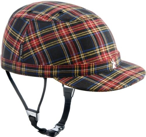 YAKKAY Paris Blue Red Check Bicycle Helmet Cover (WITHOUT HELMET!): Small (53-55cm)