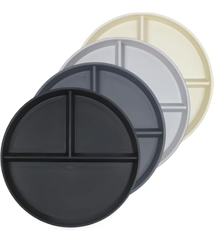 Assiette Compartimentée En Céramique Hoshisea 20,5 Cm - Pour Adultes Et Enfants, Repas équilibrés, Fêtes, Collations (couleur Kaki)
