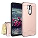 Produktbild LG G7 Fall, LG G7 thinq Fall, asstar [Kreditkartenschlitzen] Dual Layer Weichem TPU Hard PC Full Body Stoßdämpfung stoßfest Schutzhülle mit Standfunktion für LG G7 thinq (2018), Rose Gold