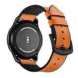 Aottom Für Samsung Gear S3 Frontier Armband Galaxy Watch 46,Uhrenarmband 22mm Armbänder Samsung Gear S3 Echte Leder+Silikon Lederarmband Ersatzband Gear S3 Classic Sport Band Herren Damen