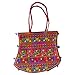 Produktbild Indische Baumwolltasche Paisley pink Stickereien Spiegel PonPons Tasche Accessoire