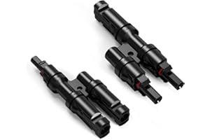 GENORTH Solar Y Stecker Männlich/Weiblich, Solar Photovoltaik Steckverbinder 2-fach, T-Typ Solarstecker,1 Paar MMF+FFM Solarpanel Kabelstecker