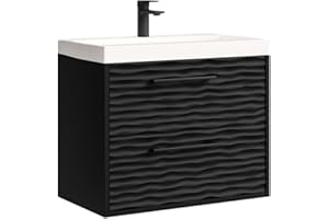 Badplaats B.V. Badezimmermöbel Etna 60 cm 01 Waschbecken - Schwarz - Aufbewahrungsschrank Badmöbel-Set