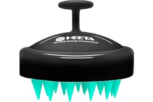 HEETA Scalp Massager Hair Growth, Shampoo Brush with Soft Silicone Bristles for Hair Care and Head Relaxation, Ergonomic Scalp for Women/Men/Pet-Black&Turquoise