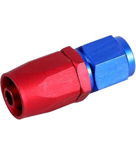 Auto 4AN 90 Degré Femelle Pivot Tuyau Raccord Fin Adaptateur Rouge Bleu