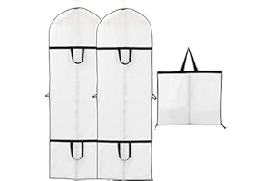 Niviy Long Dress Covers Garment Bags Dustproof Clothes Covers Moth Proof Coat Bags with Zip PEVA Waterproof Anti-mite Breathable Suit Bags 2pcs 60 * 180cm