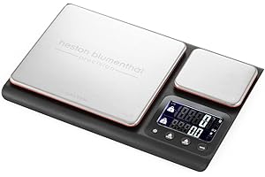 Heston Blumenthal Precision by Salter 1049A HBBKDR Digital Kitchen Scale – Dual Electronic Baking Scale, Large 10kg Platform, Small 200g Precision Platform, Add & Weigh Tare Function, Stainless Steel