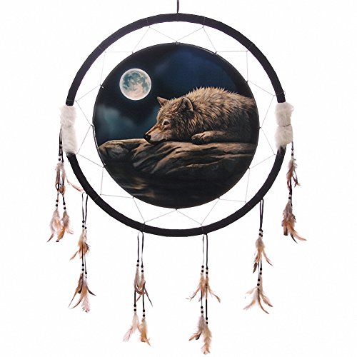Traumfänger Ruhender Wolf versch. Größen, Größe:mittel