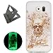 Produktbild Samsung Galaxy S6 hülle,[Mit freiem schwarzem Kickstand] Keyye [Kreative Luminous Durable] Silikon hülle,Aquarell Drucken Muster [Anti Staub]SchlankWeich gel TPU Schrubben Transparent Schutzhaut fluoreszierend Grüner Effekt Nacht Glühen in der Dunkel Portable Cover für Samsung Galaxy S6-Skelett Rose
