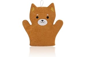 EBHO 1 Pièces Gant de Toilette Bebe Avec Imprimés Animaux, Gant de Toilette Enfant, Gants de Toilette Bebe, pour Bain et Douche Bébé