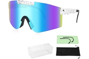 RUTBUE Outdoor Cycling Glasses,Polarised Sun Glasses,Cycling Glasses, with Glasses Box,Glasses Bags,Glasses Cloth and Glasses Legs, Ultraviolet Rays 400 Protection,for Riding Bicycles,Fishing and Running