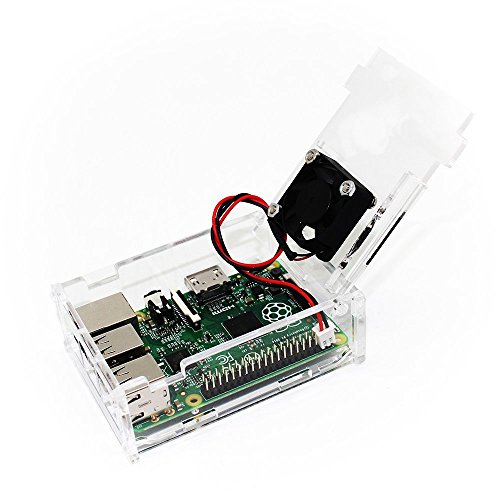 TRIXES Transparentes Acryl-Gehäuse mit Lüfter für Raspberry Pi Modell B+ und Raspberry Pi 2 Modell B - 3