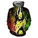 Produktbild WEIYIGE 3D Pullover Print Reggae Weil Bob Marley Langarm-Kapuzen-Sweatshirt - L