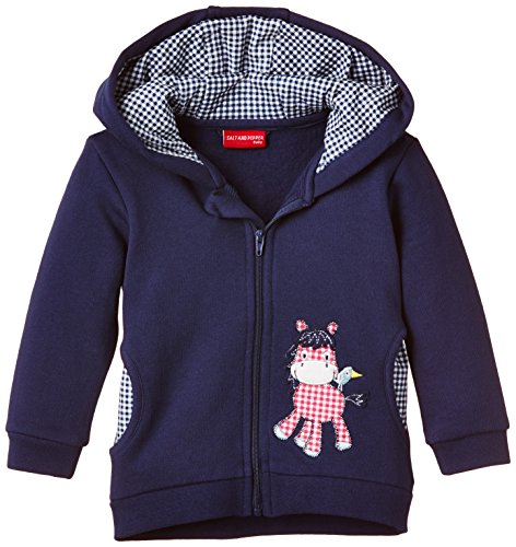 SALT AND PEPPER Baby Girls B Jacket my Pony Kap. uni Plain Hooded Long Sleeve Sweatshirt, Blue (navy Blue 450), 3-6 Months (Manufacturer size: 68)