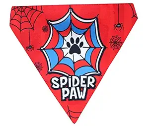 Lana Paws SpiderPaw (Spider Man) Superhero Dog Bandana/Dog Scarf/Dog Gift (Adjustable)