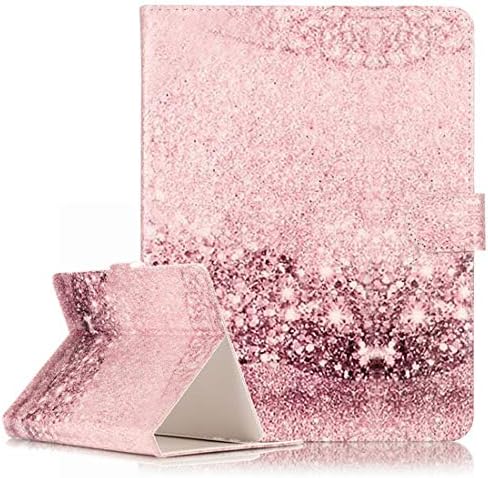 MYTHOLLOGY Universal 9-10 inch Tablet Case, Marble Design PU Leather Protective Cover with Kickstand & Card Slots Case for HP Pro 10 EE G1 Tablet/HP 10 Plus - Rose Gold