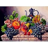 cuarzo imitación diamante Estilo: europa Lopbinte DIY Diamante Bodegón Bordado, Fruta, Diamante De Taladro Completo, Punto De Cruz, Diamante De Imitación, Decoración para El Hogar 3D Diamond