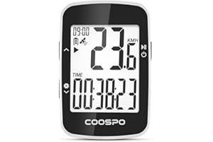 CooSpo Komputer rowerowy GPS bezprzewodowy rower komputer obsługuje Bluetooth licznik rowerowy z ekranem LCD 2,3", automatyczne podświetlenie tła, wodoodporność IPX67
