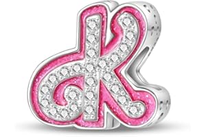 LIGHTDOG 925 perles en argent rose Stoned Charms Femme européenne Bracelets Princess Doll Style 26 Lettres Perles