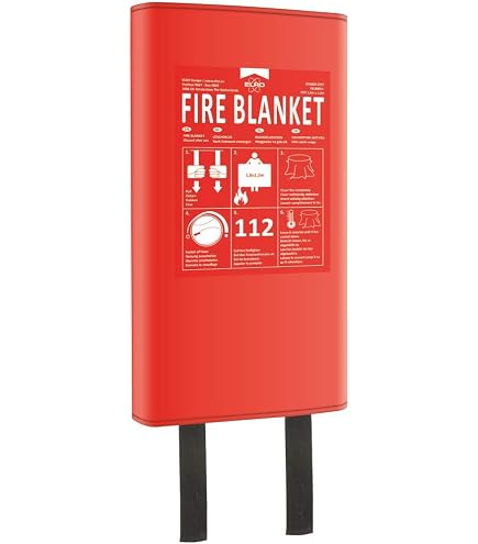 Couverture Anti-feu ISOP 180x200 Cm - Fibre De Verre, Norme EN-1869, Pour Urgence Domestique