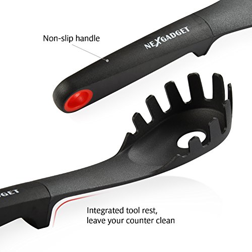 NexGadget Premium-6-Stücke Sets von Kochgeschirr mit Nylon Kochen Tools einschließlich Löffel, Turners, Tongs, Schneebesen, Schäler, Schaber - 3