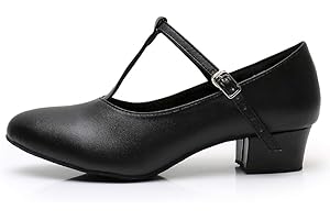 TINRYMX Zapatos de Baile Latino Mujer Punta Cerrada de Salón Tango cha-cha Samba Salsa de Baile,Modelo-L041-4