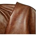 NAT Leathers NAT Leathers Brown Cognac Weekender 8 inch x 10 inch Cut Piece Two Tone Soft Upholstery Chap Cowhide Genuine Leather Hide Skin 8" x 10"