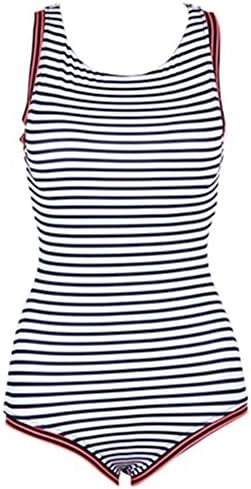 Striped swimwear,Professional swimsuit female bathing suit triangle one piece sports steel ring swimsuit beachwear-A XL