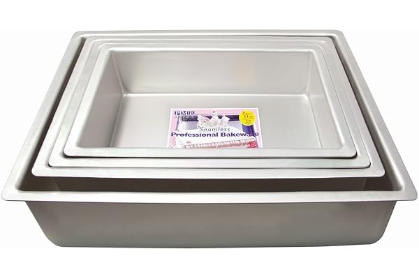 PME - Moule à Gâteau Rectangulaire en Aluminium, 229 mm x 330 x 75 mm de Profondeur, Argent