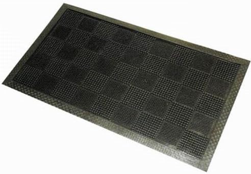 Montana Black Outdoor Rubber Heavy Duty Doormat Entrance Floor Door Mat