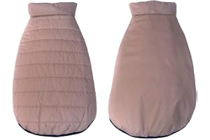 Petsplanet Dog Winter Clothes Reversible Puffer Dog Jacket Cream Color Design Dog Jacket Warm Dog Coat Windproof Pets Cold Weather Wearing Very Light & Waterproof (M, 16 Inch)