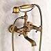 Produktbild SEX Antique Brass Wand befestigtes Badezimmer Kupfer Badewanne Wasserhahn für warmes und kaltes Wasser Telefon Stil-Mischer-Hahn , bronze
