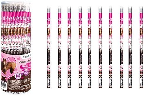 I Love Horses – Sweet Lunch Boxes – 10 Pencils with Eraser – A great gift idea for children M01