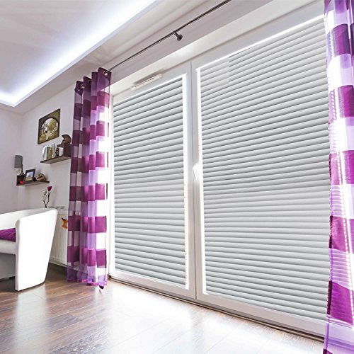 Aingoo Jalousien Plissee Fensterschutzfolie statische haftende Milchglasfolie 90x200cm 025