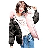 iHENGH Vorweihnachtliche Karnevalsaktion Damen Winter Jacke Dicker Warm Bequem Slim Parka Mantel Lässig Mode Reißverschluss Frauen mit Kapuze Starke dünne kurzer Coat