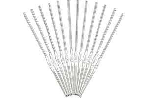 Coopay Set di Uncinetti Piccoli, 12 Uncinetti, 0,6 mm, 0,75 mm, 0,85 mm, 0,9 mm, 1,0 mm, 1,1 mm, 1,25 mm, 1, 4 mm, 1,5 mm, 1,6 mm, 1,75 mm, 1,9 mm, per Maglieria Fine Progetti