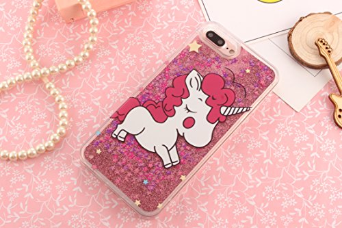 Funda iPhone 7 Plus   iPhone 8 Plus  Carcasa iPhone 7 Plus Funda Transparente Bumper Glitter Sparkle L  quido Quicksand Silicona Funda Din  mico Sparkle Estrellas Cubierta Goma Flexible Bling Bling Suave Gel Protectora Carcasa Caso  Shock-Absorci  n   Anti-ara  azos  para iPhone 7 Plus   iPhone 8 Plus  5 5 pulgadas  - Unicornio