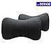 Produktbild autosunshine 2 Pcs Echtleder Knochenform Autositz Nacken Rest Kopfstütze bequeme Kissen für Dodge Ram Avenger Ladegerät Dart Challenger Reise mit Logo