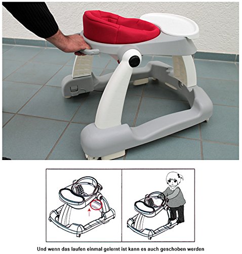 Gehfrei Lauflernhilfe Laufhilfe Gehhilfe Spielcenter SILIKON-Rollen **TREPPEN FALLSCHUTZ** Stufenlose Sitzhöhenverstellung (Gehfrei 2in1) - 7