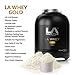 Produktbild LA Muscle LA Whey Gold 100% reines Whey Proteinpulver zu ergänzen, zu Wasser im Munde Flavours; Award Winning Protein, abgestimmt beste Protein von Mens Health Magazine, wie im Fernsehen gesehen, 100% natürlich und ohne Zusätze, 49g Protein pro Portion-ULTRA fettarm & SUGAR ~ Special Amazon Preis - Jetzt kaufen, bevor die Preise wieder nach oben gehen !! (Chocolate, 2.2kg)