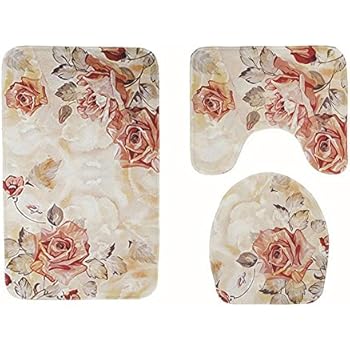 Seroni 2- teilig Badgarnitur Oval mit Fransen 60x100cm und 49x 60cm