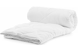 ‎KOMFORTEC Komfortec Sommerdecke 200x200 cm, 170gsm, dünne und leichte Bettdecke für Sommer, Decke Antiallergisch Blanket für 2 Personen, Weiß