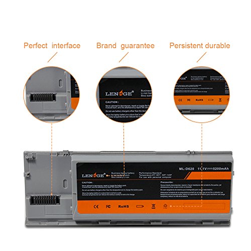 LENOGE Hochleistung Li-ion Akku Ersatz Laptop Batterie Für Dell Latitude D620 D630 D630C D630N D631 D640 Serie, P/N PP18L RD300 RD301 PC764 TC030 TD175 11.1V 5200mAh - 5