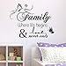 Produktbild xsongue Familie, In Der Das Leben Beginnt Und Die Liebe Nie Endet Zitate Wandaufkleber Dekor Wohnzimmer Vinyl Wandtapeten Schwarze Tapete Kunst