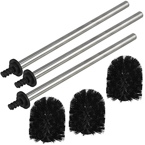 Yahee 3 x Edelstahl WC Bürste Toilettenbürsten Klobürste Toilettenbürste Ersatz Toilette Bürste - 4