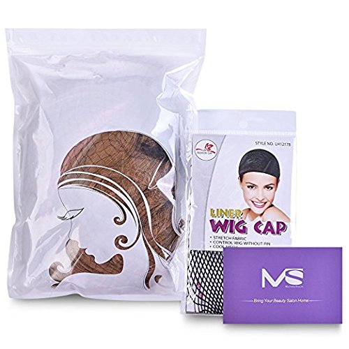 MelodySusie GWL 054 Mittellange Wellen-Perücke inkl. Perückenkappe und Perückenkamm – dunkelbraun/lockig - 7